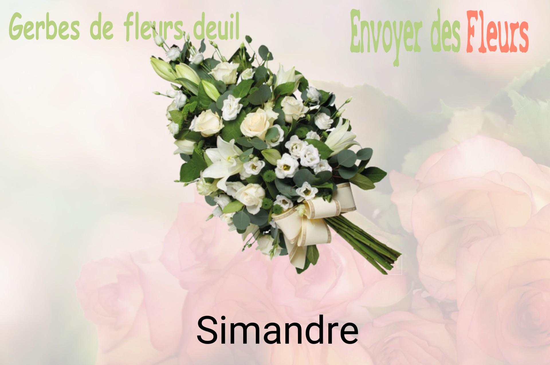 Gerbe de fleurs de deuil livrée à Simandre